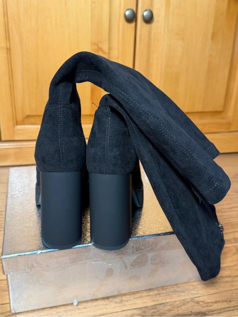 Wetviro Platform Suede Knee-High Boots (not for wide calf)